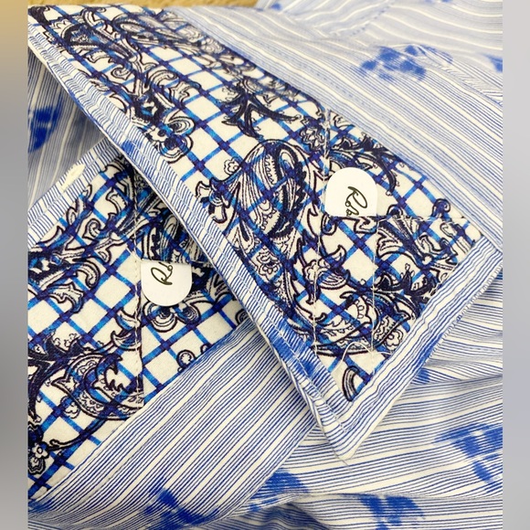 NWT Robert Graham Hockney Skull-Print Button-Down Shirt in Blue  Size XL - Picture 11 of 16